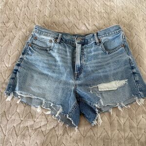American Eagle Outfitters Light Blue Distressed Jean Shorts